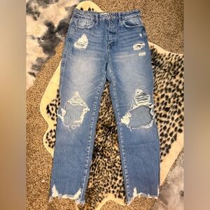 Flying Monkey Light Blue Distressed Boyfriend Jeans